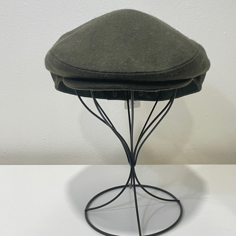 Jeanne Simmons Peaky Blinders Olive Newsboy Flat Cap Wool Blend Green Size 59